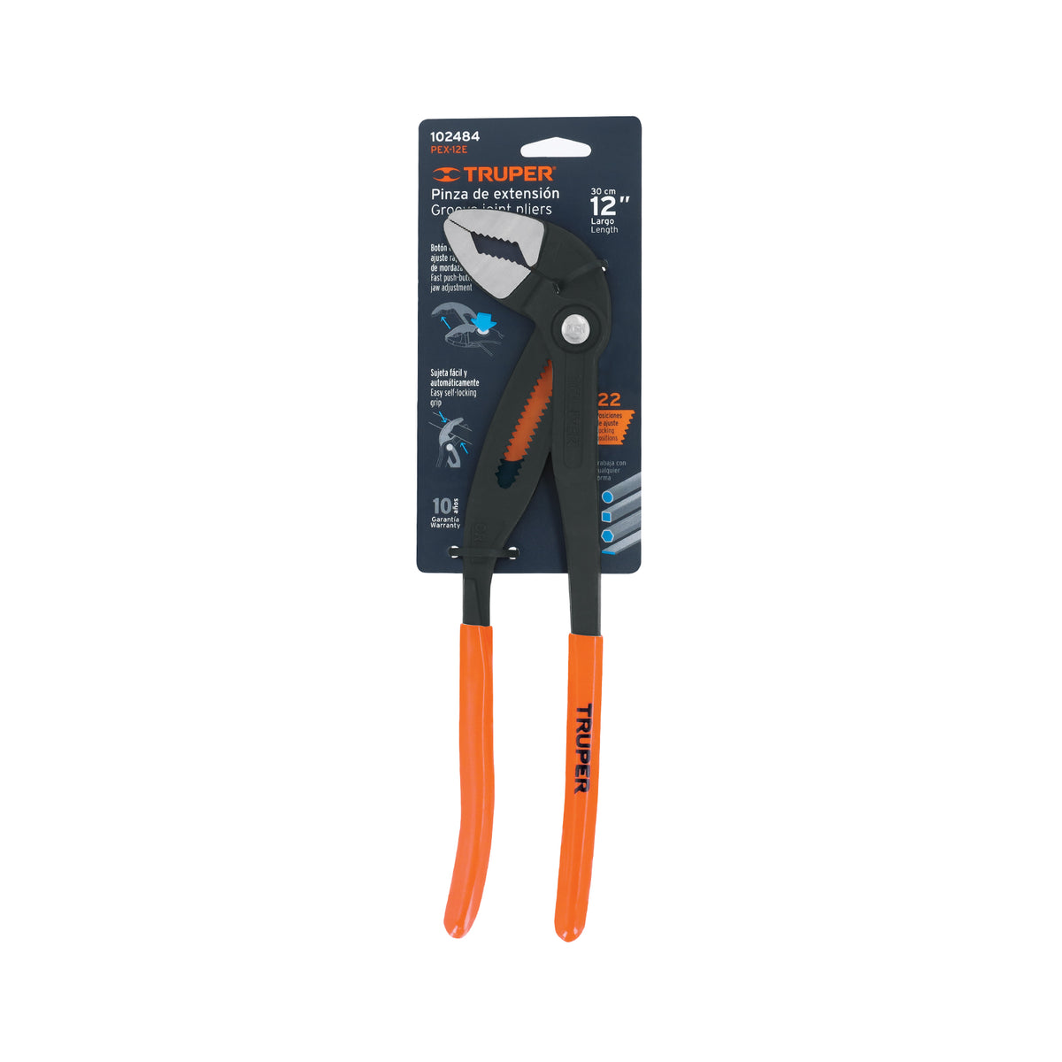Pinza de extensión 12', mango de PVC, TRUPER — foto oficial 2