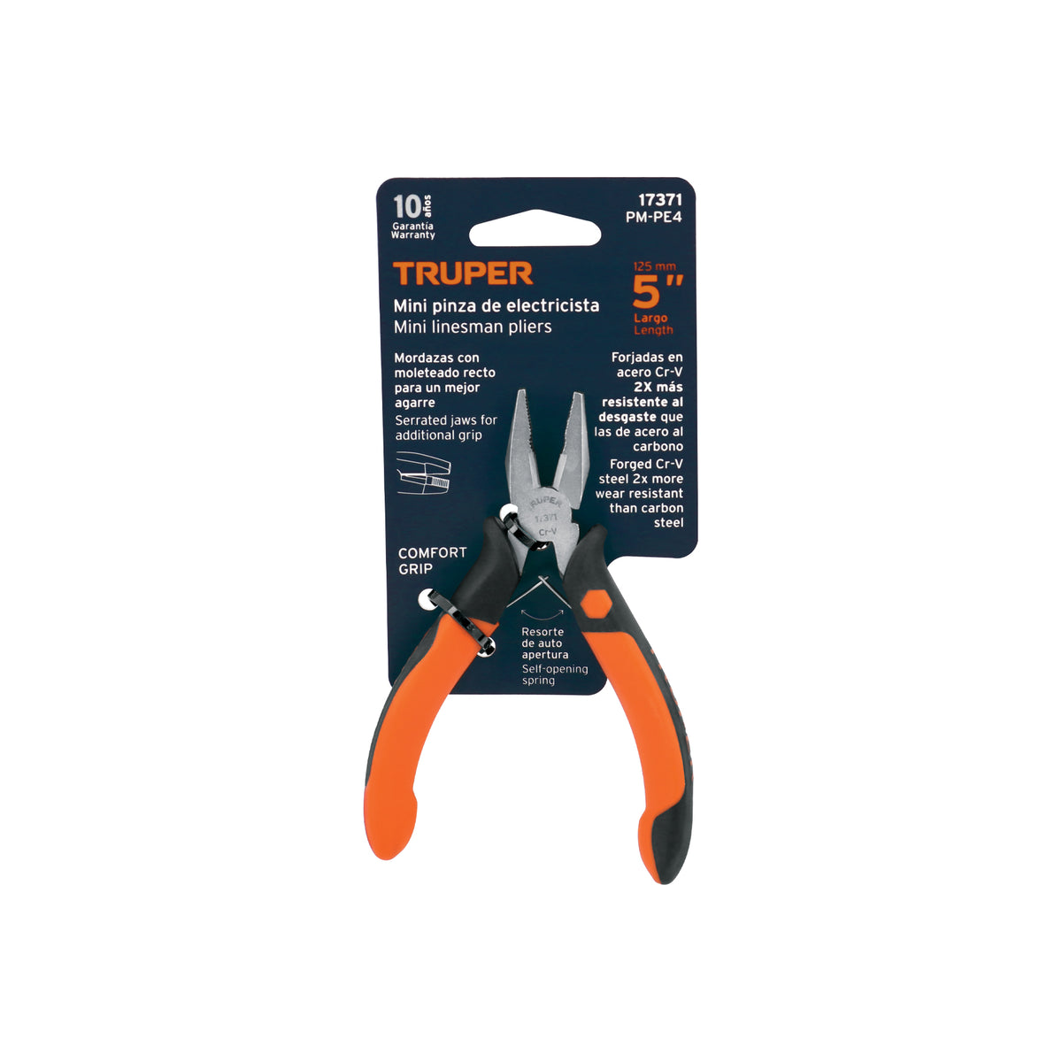 Mini pinza para electricista 5' mango Comfort Grip TRUPER — foto oficial 2