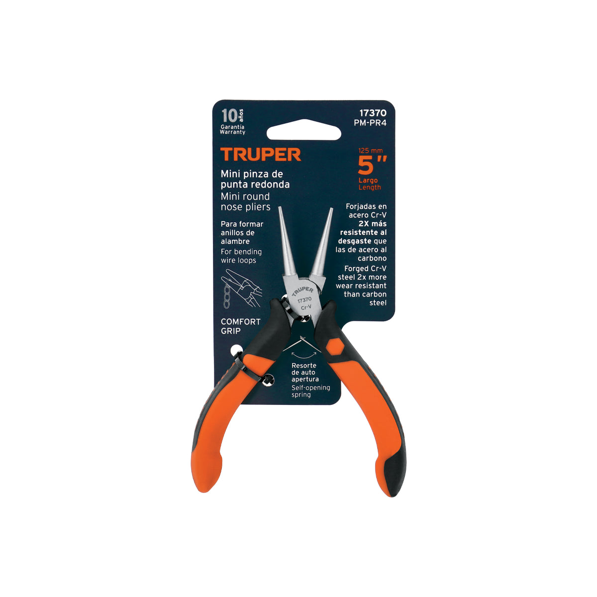 Mini pinza de punta redonda 5' mango Comfort Grip TRUPER — foto oficial 2