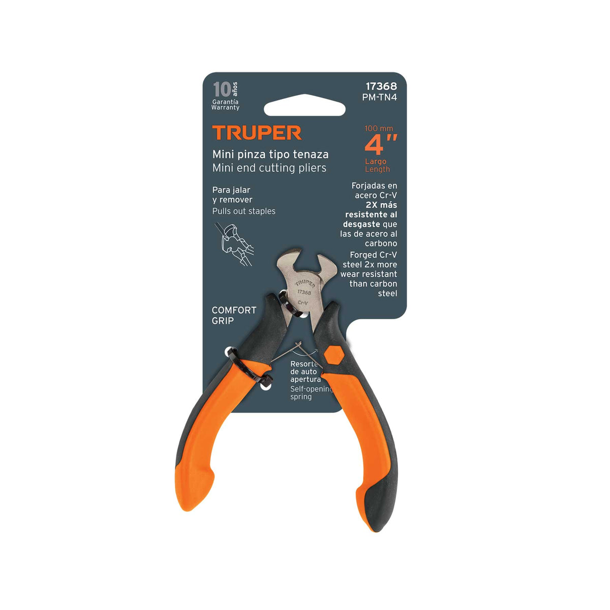 Mini pinza tipo tenaza 4' mango Comfort Grip TRUPER — foto oficial 2