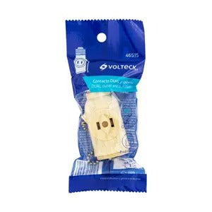 PORTA LÁMPARA CON CADENA DOBLE CONTACTO BEIGE VOLTECK 46515 POBA-17