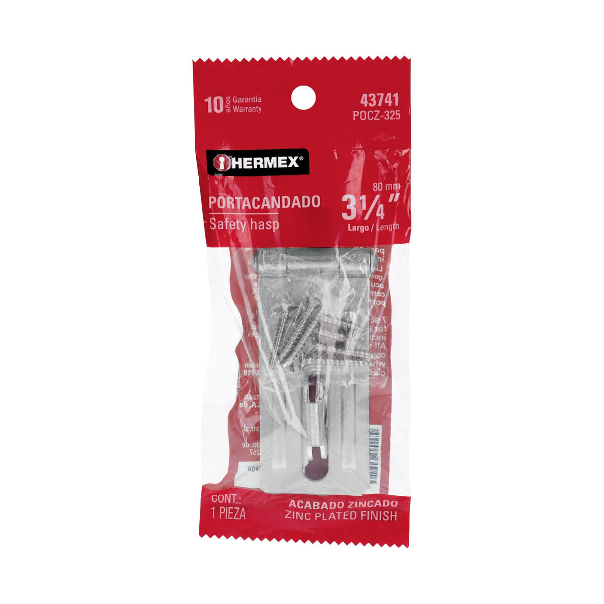 PORTACANDADO DE ACERO 3-1/4" HERMEX 43741 POCZ-325