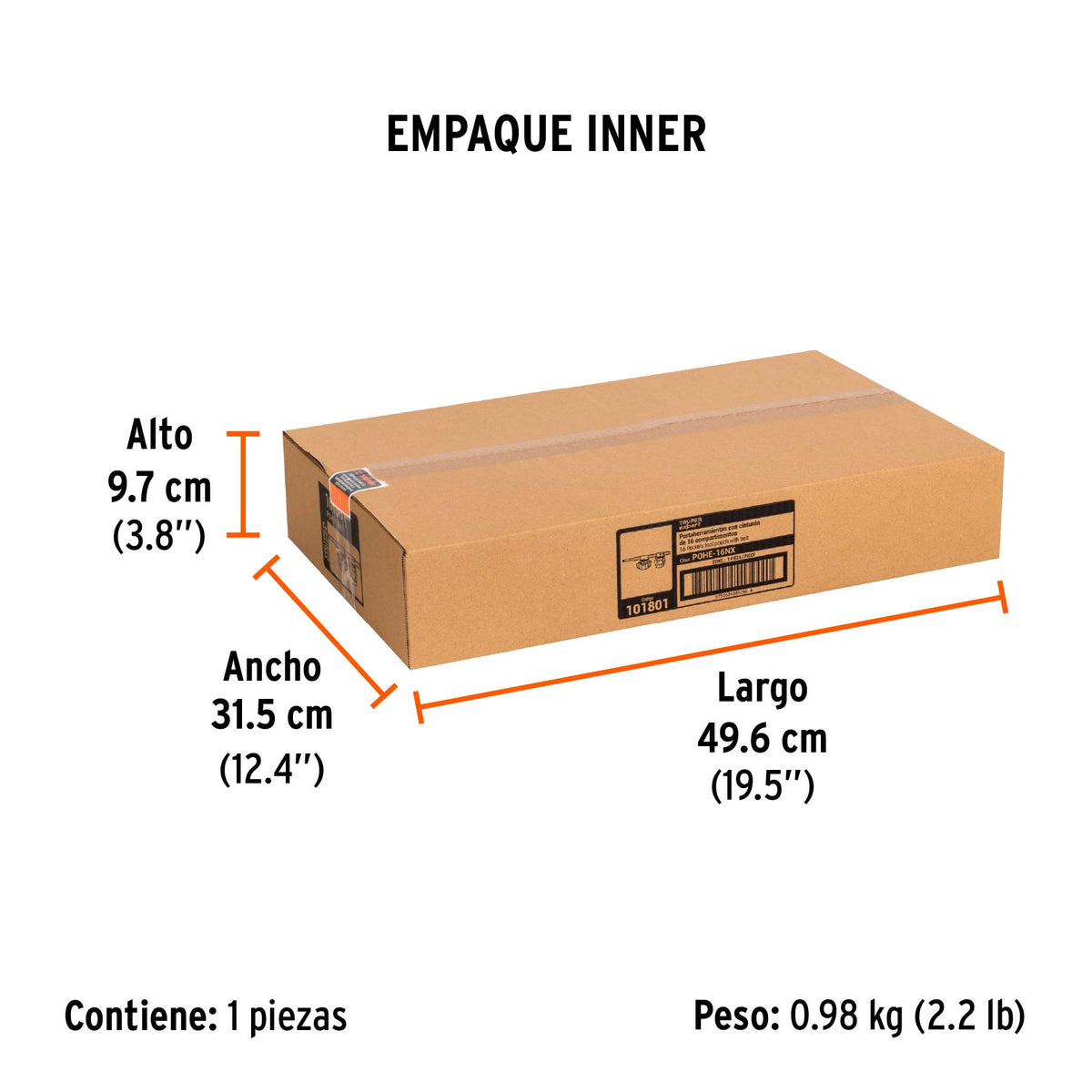 Porta herramientas de poliéster, 16 compartimentos, EXPERT, Expert, SKU 101801 — vista 6
