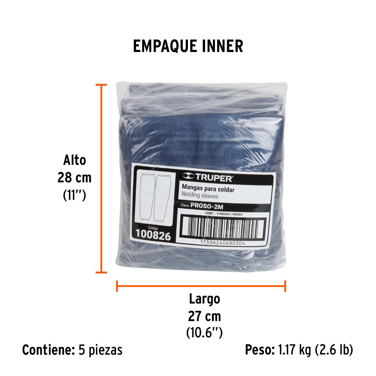 Protección para soldar, mangas de mezclilla, TRUPER, Truper, SKU 100826 — vista 6
