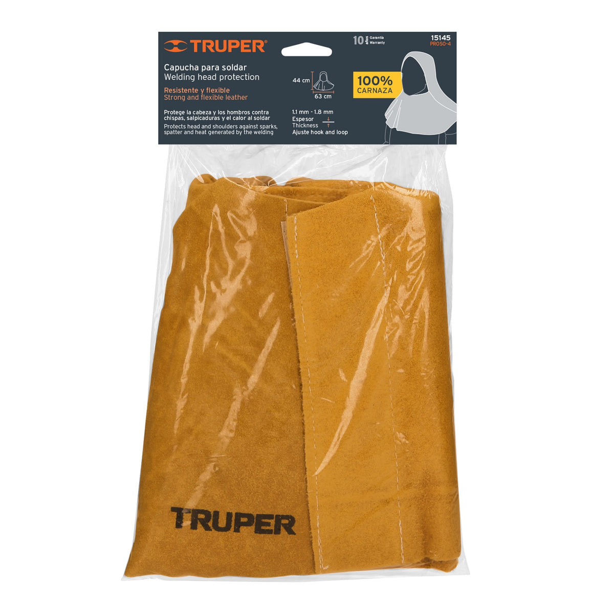 Protección para soldar capucha de carnaza TRUPER — foto oficial 2