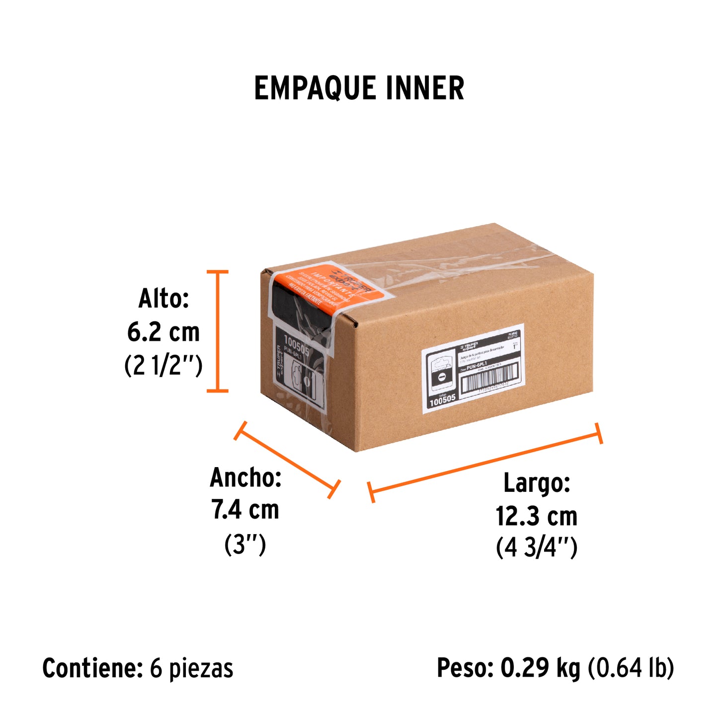 Estuche con 6 puntas planas combinadas largo 1', EXPERT, Expert, SKU 100505 — vista 6