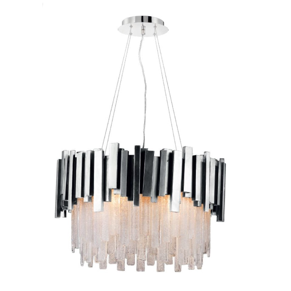 Candil Danae Níquel 3m 6 luces 90-130V E26 Q11606-NI