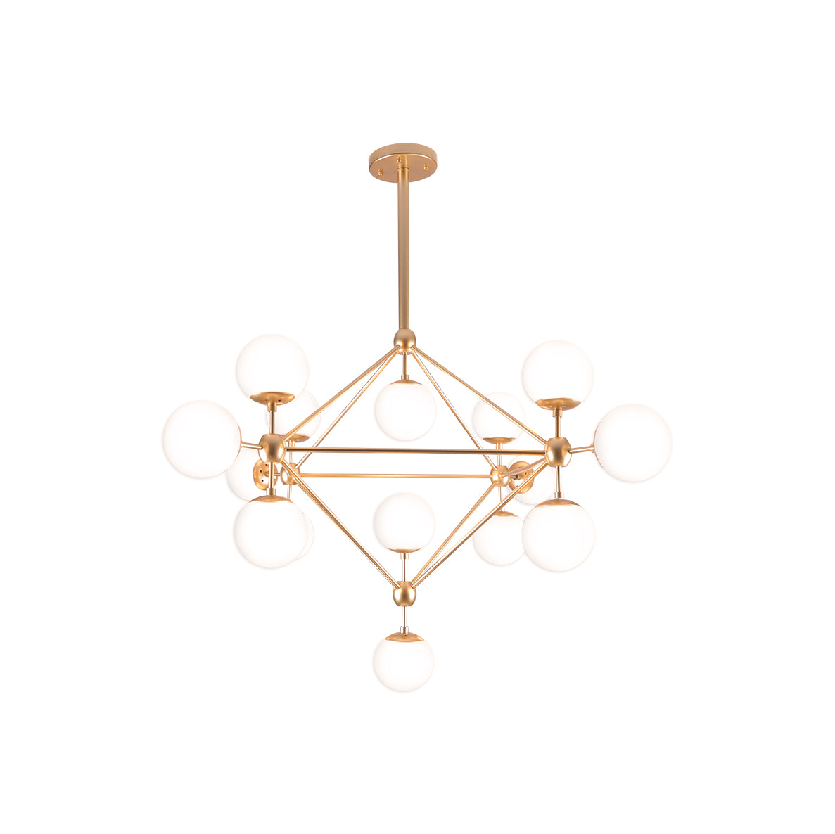 Candil Oro y Cristal Opalino de 3m 40W 90-130V E26 Q16082-GD/WT