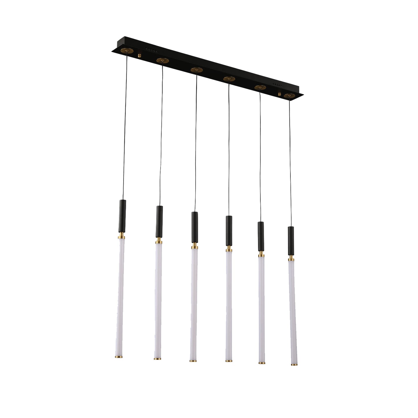 Candil Astor Dorado y Negro de 6 Luces 2m 30W 90-130V 2400LM 30K Q20026-BG