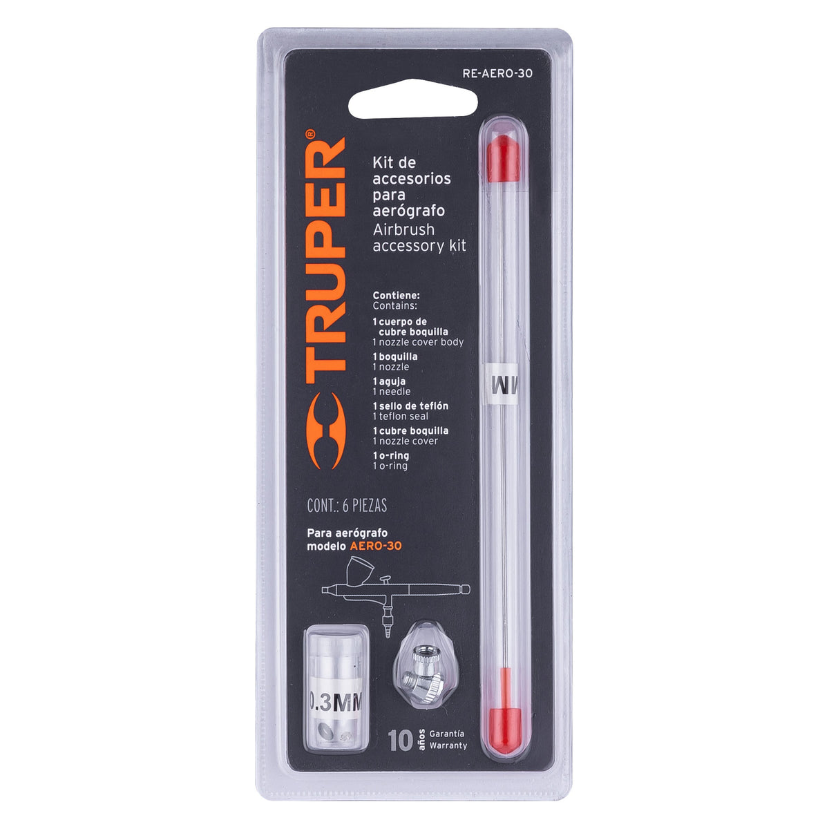 Kit de 5 accesorios para aerógrafo AERO-30, TRUPER — foto oficial 2