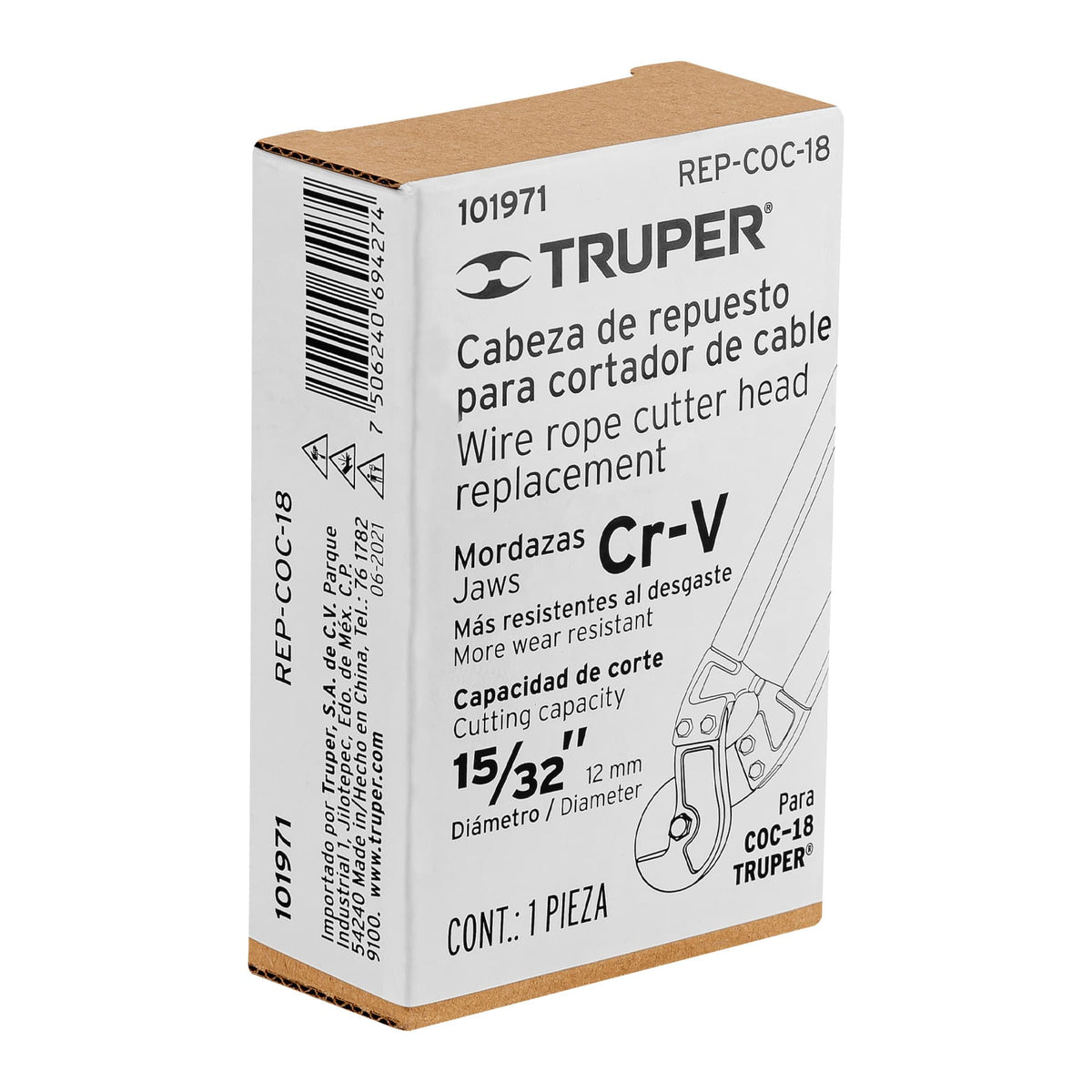 Cabeza de repuesto para cortador de cable COC-18, TRUPER — foto oficial 2
