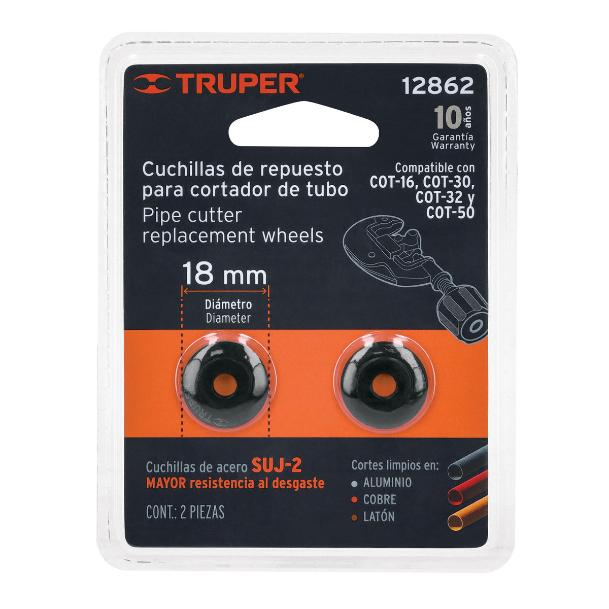 Blíster con 2 cuchillas para cortadores de tubo COT-16-50 — foto oficial 2