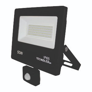 REFLECTOR SENSOR DE MOVIMIENTO 50W 5,000LM 65K LUZ FRÍA TECNOLED RZH-50W-SR
