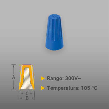 CONECTOR PARA CABLE ROSCA AZUL