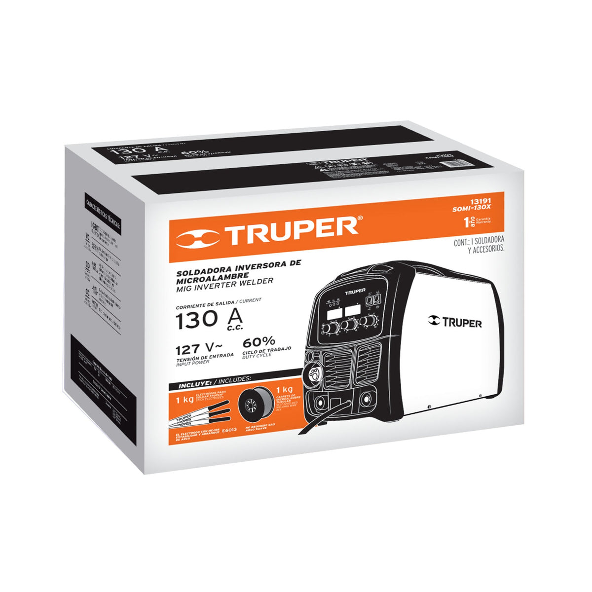 Soldadora para microalambre y electrodo 130A TRUPER — foto oficial 2