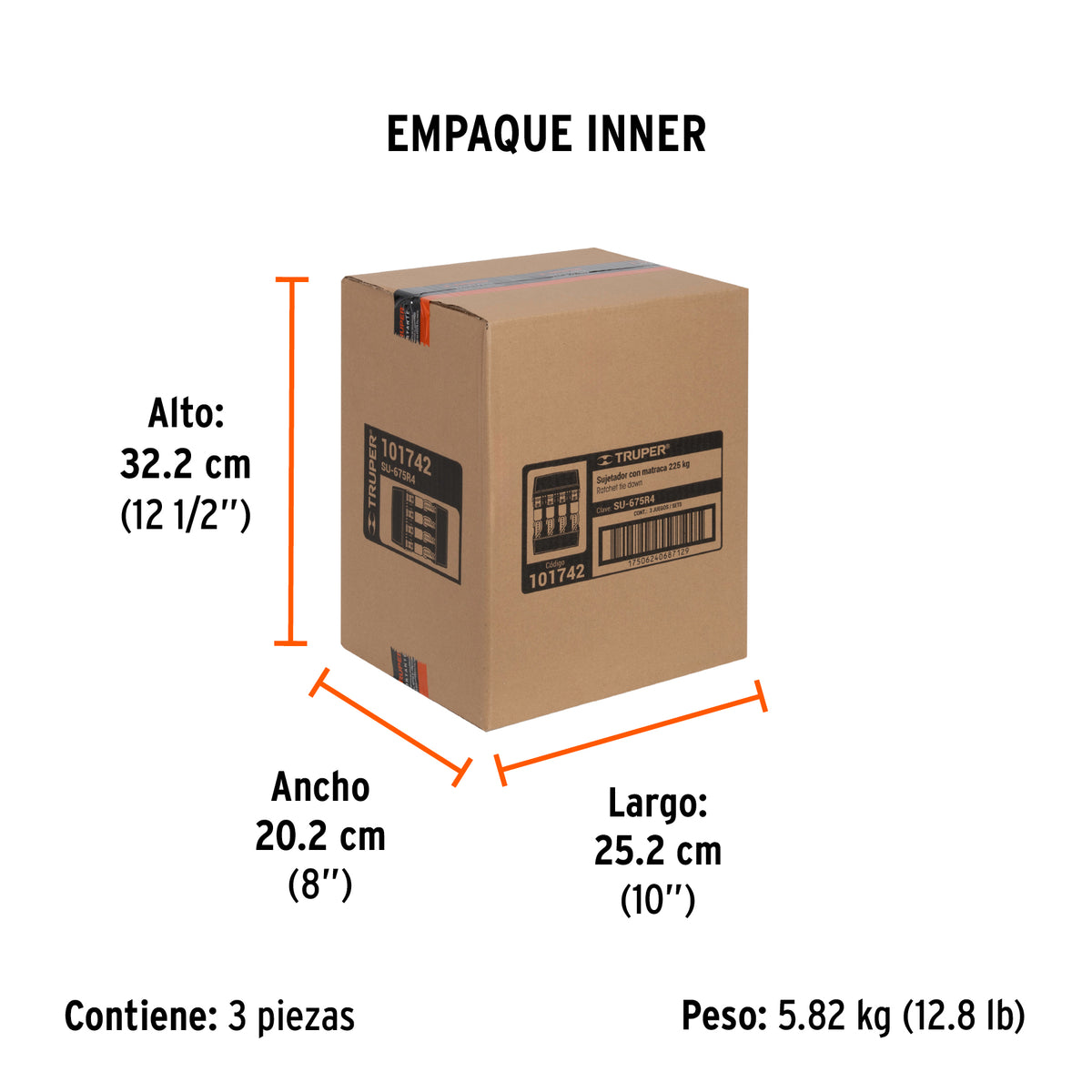 Juego de 4 sujetadores con matraca carga máxima 675 kg, Truper, SKU 101742 — vista 6