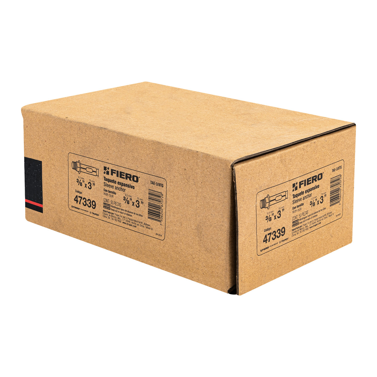 TAQUETE EXPANSIVO 3/8 X 3" FIERO 47339 TAE-3/8TG