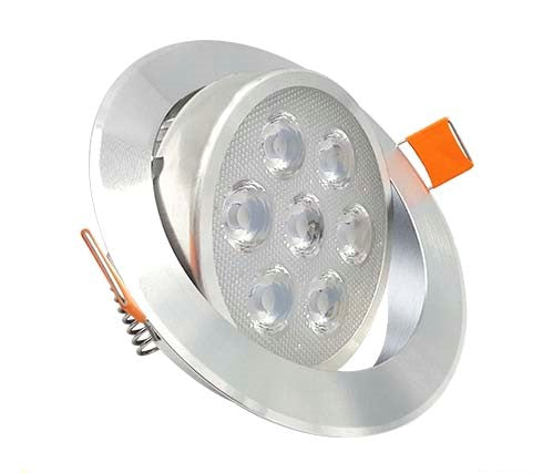 SPOT EMPOTRADO DIRIGIBLE LED 7W 64K LUZ FRIA MUNDO LUCIDO TD7M