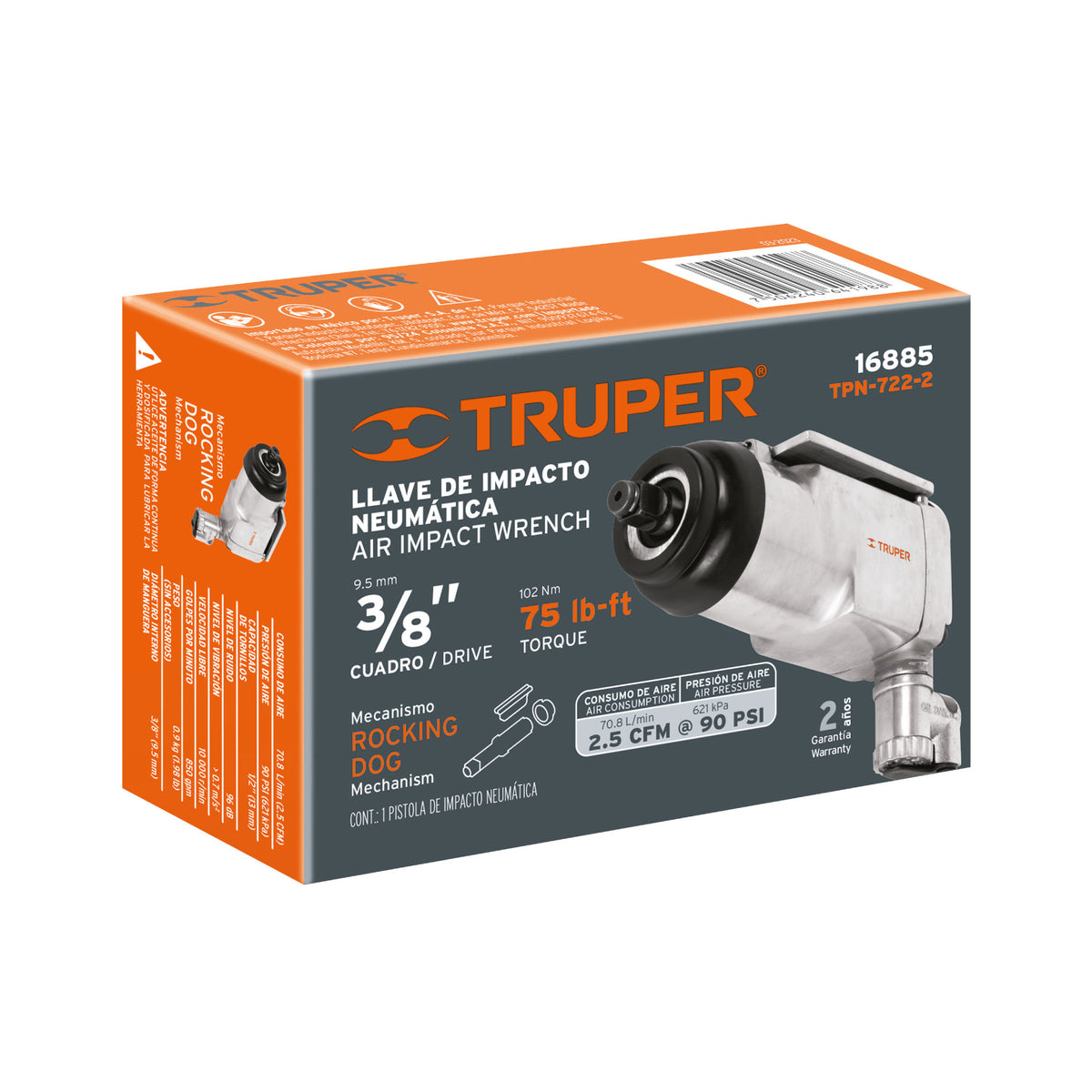 Llave (pistola) de impacto neumática 3/8' TRUPER — foto oficial 2