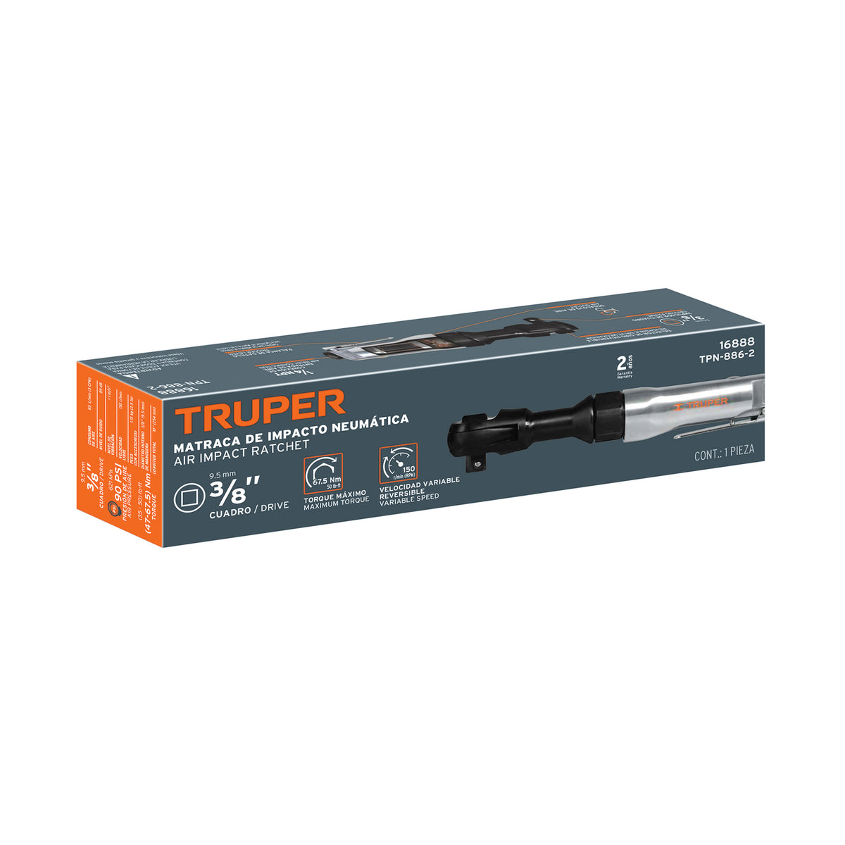 Matraca de impacto neumática 3/8' TRUPER — foto oficial 2