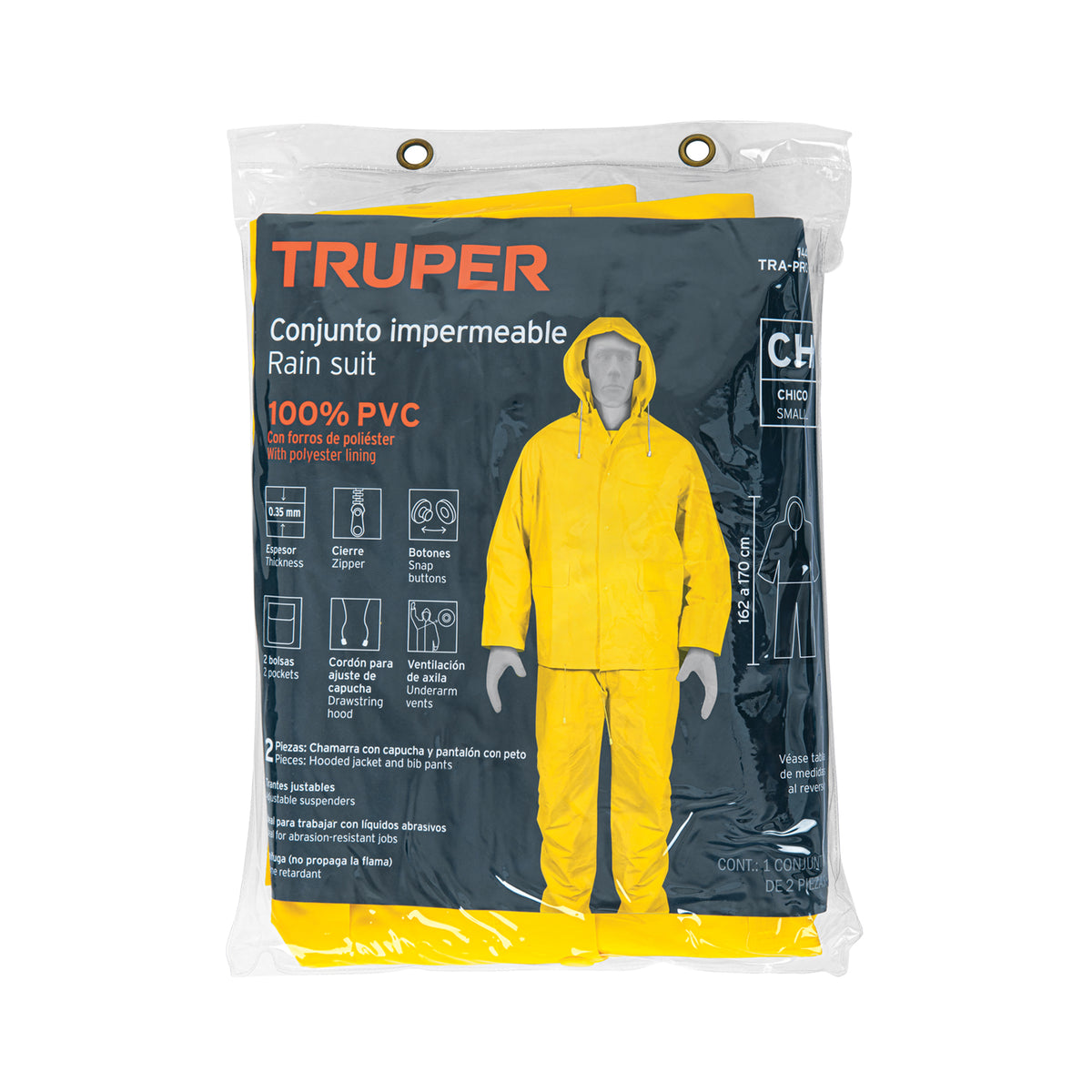 Conjunto impermeable doble capa talla CH TRUPER — foto oficial 2