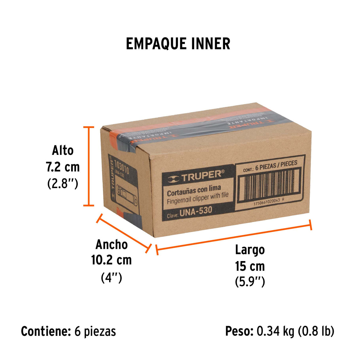 Cortaúñas 3' acero inoxidable, TRUPER, Truper, SKU 103010 — vista 6