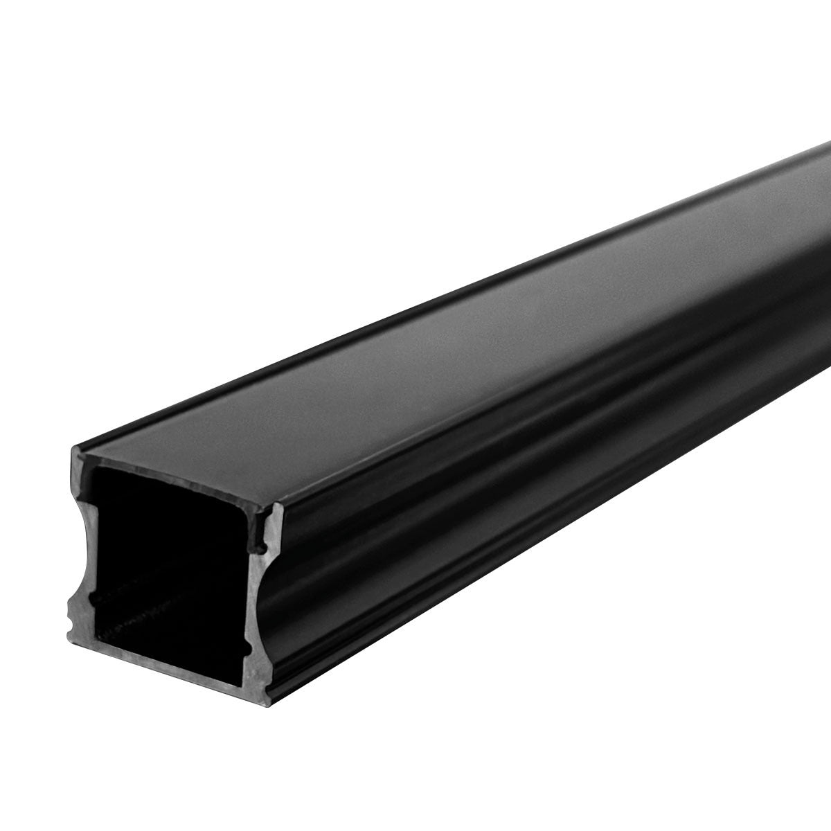 PERFIL ALUMINIO SOBREPPONER 2M TIRA LED NEGRO CON PANTALLA AHUMADA WINLED WPE-201