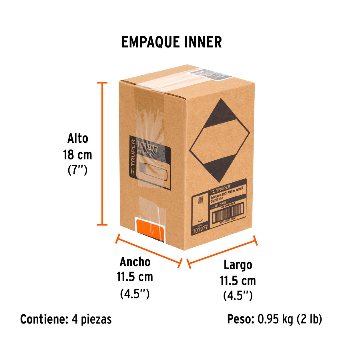 Lubricante seco PTFE en aerosol 240 ml, TRUPER, Truper, SKU 101977 — vista 6