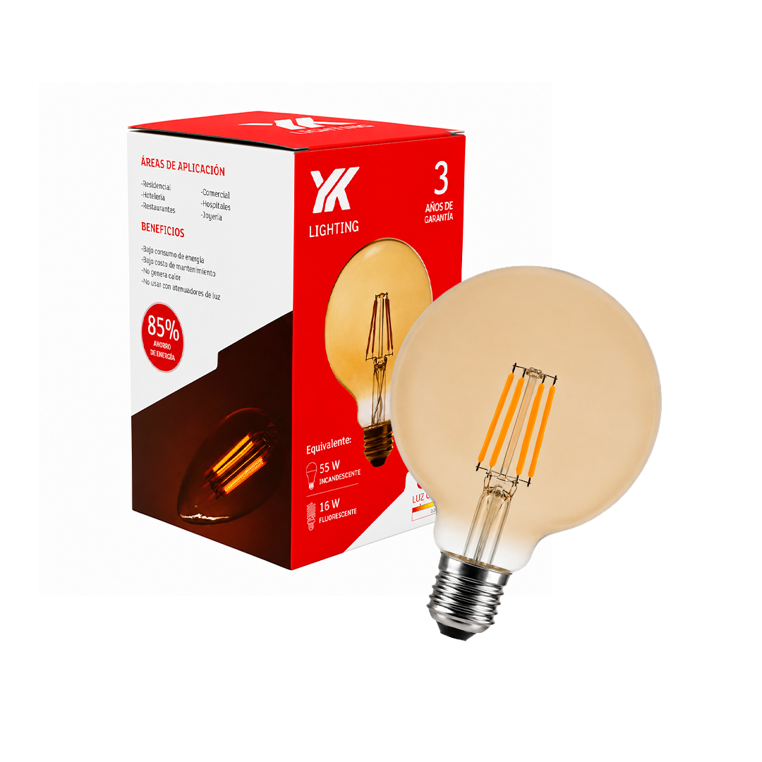 FOCO LED VINTGAE GLOBO G90 8W E26/E27 YK LIGHTING YKFIL38