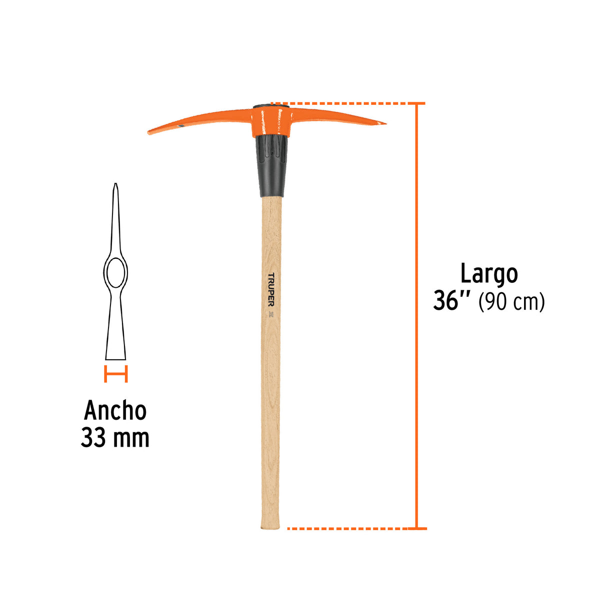 Zapapico 5 lb, mango de madera 36', TRUPER, Truper, SKU 102967 — vista 4