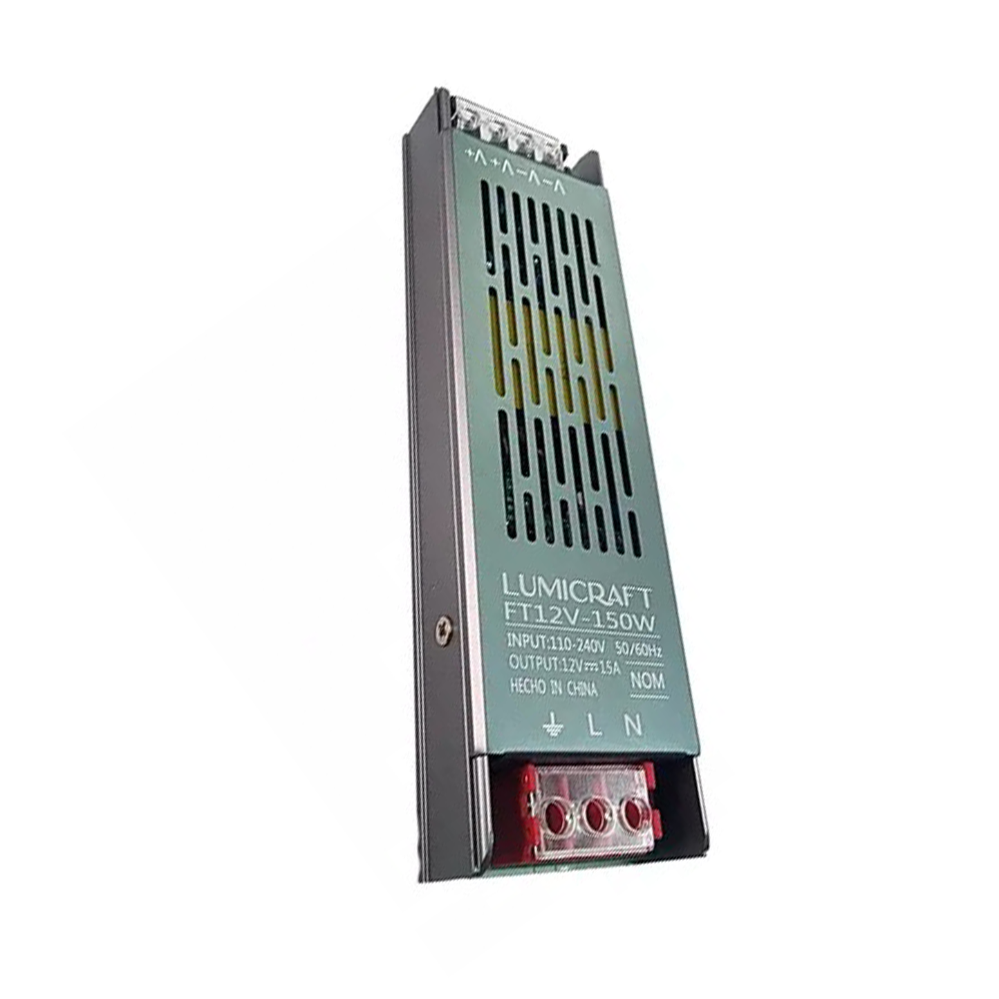 FUENTE DE PODER 12V 15AMPS 150W IP20 INTERIOR TIRAS LED LUMICRAFT FT12V-15A