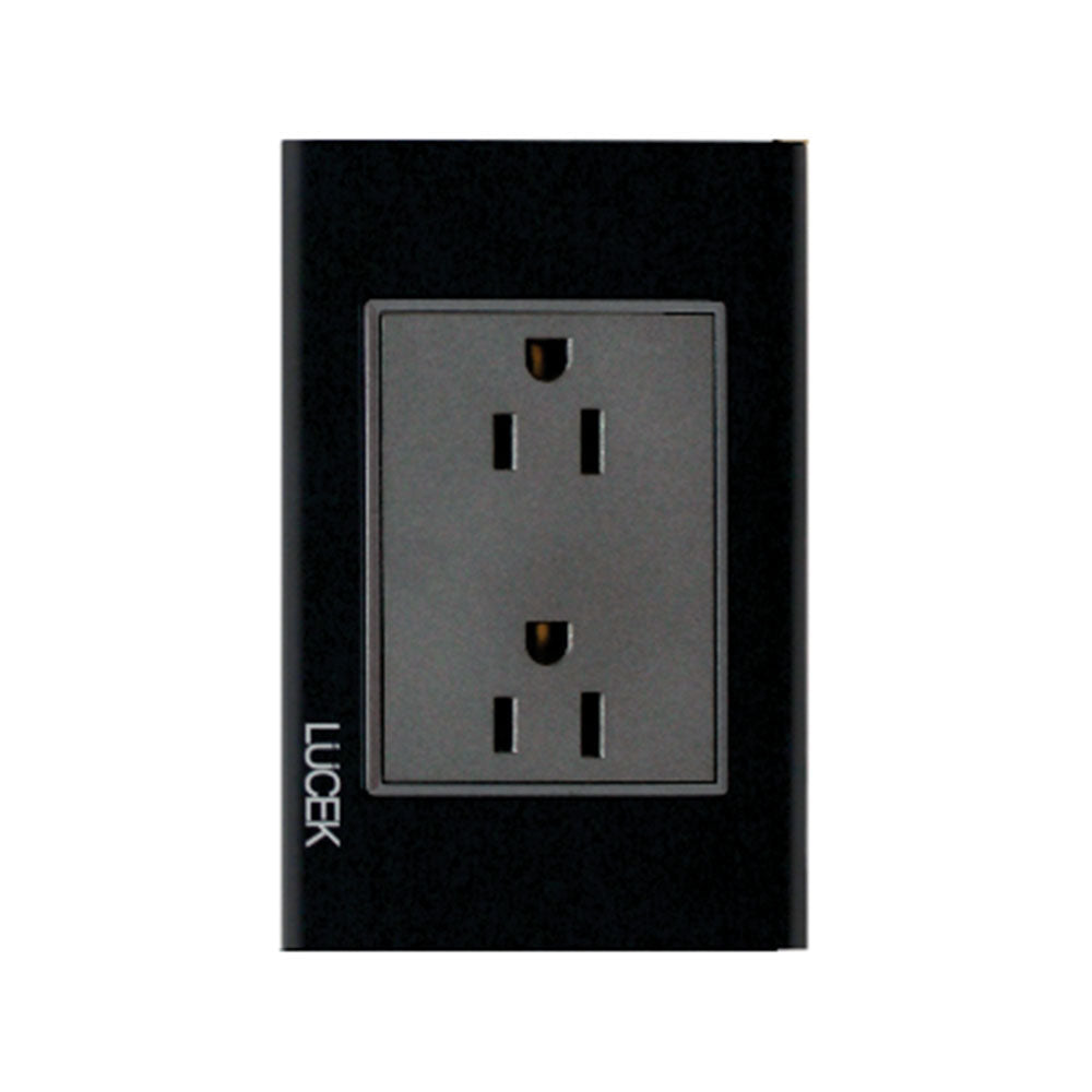 PLACA CON CONTACTO DUPLEX NEGRO