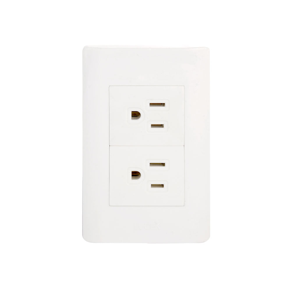 PLACA CON CONTACTO DUPLEX BLANCO