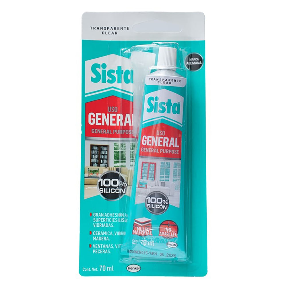 SILICÓN TRANSPARENTE 70ML USO GENERAL SISTA