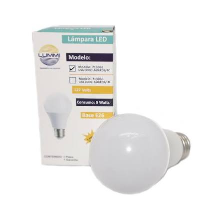 FOCO A60 LEDS SMD E26 9W 85/145V 30K BLANCO CÁLIDO LUMMI A60LED9/BC