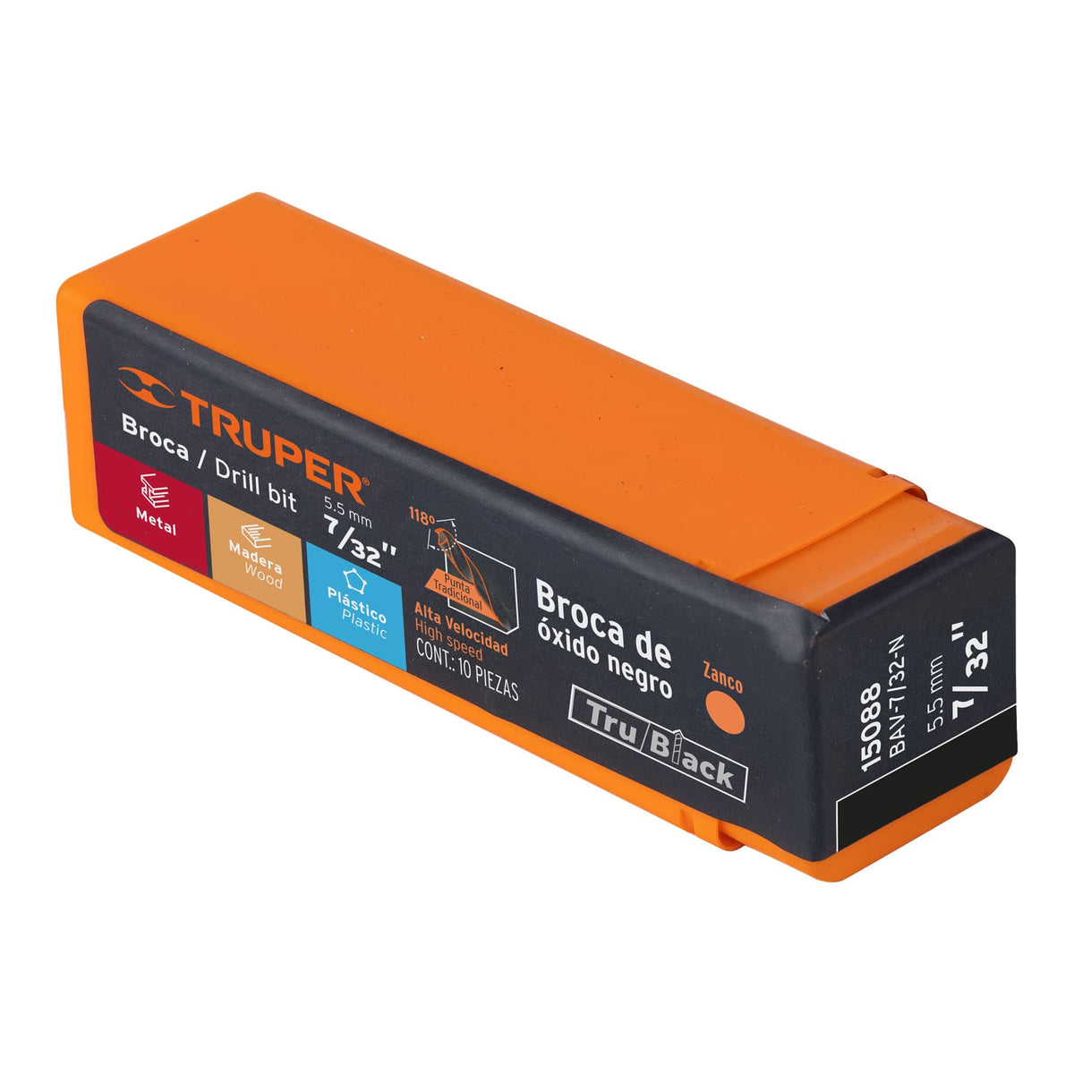 BROCA HSS 7/32' TRUBLACK PARA METAL TRUPER 15088 BAV-7/32-N - vista adicional