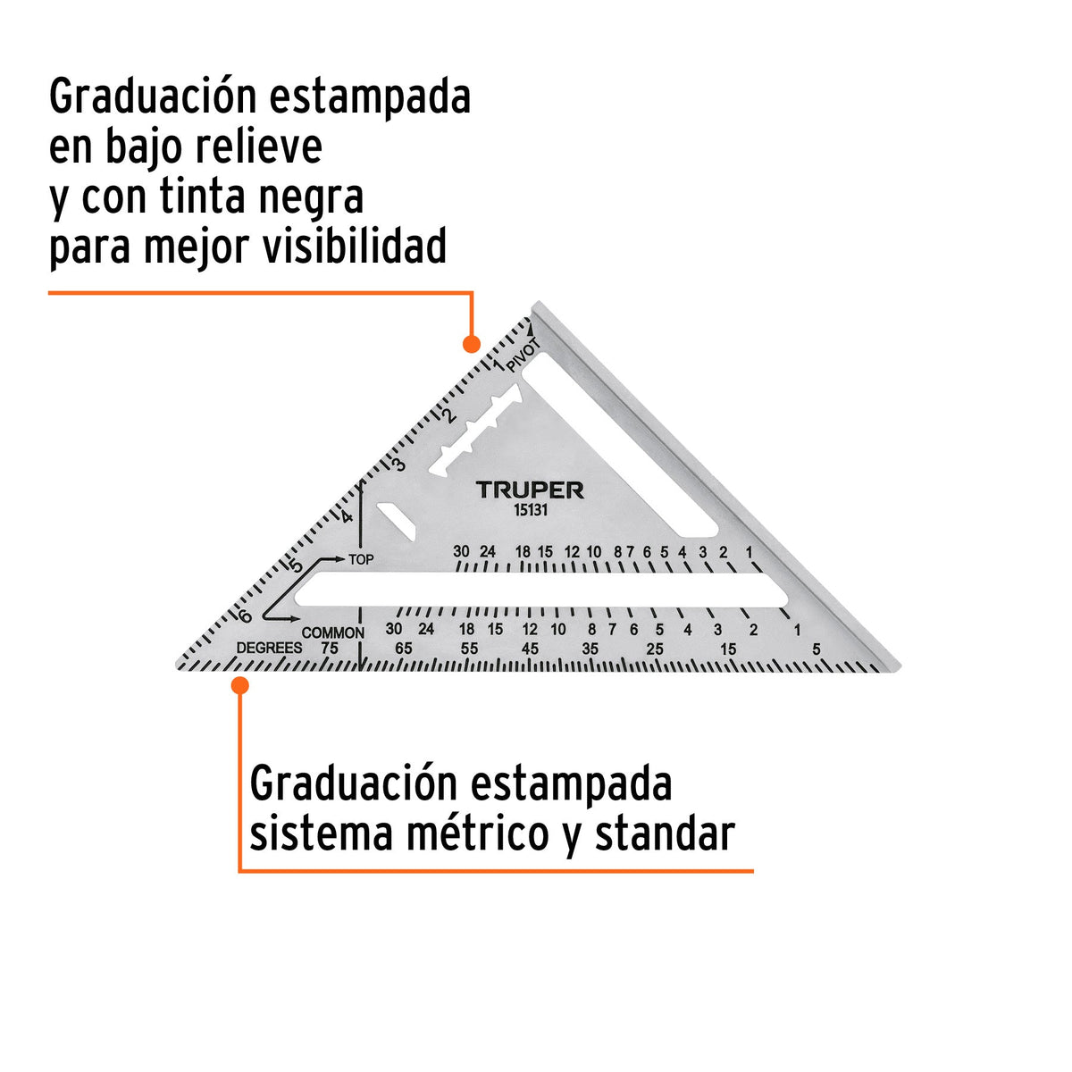 ESCUADRA 7' DE ALUMINIO PARA MUROS DE YESO TRUPER 15131 ET-7A - vista adicional
