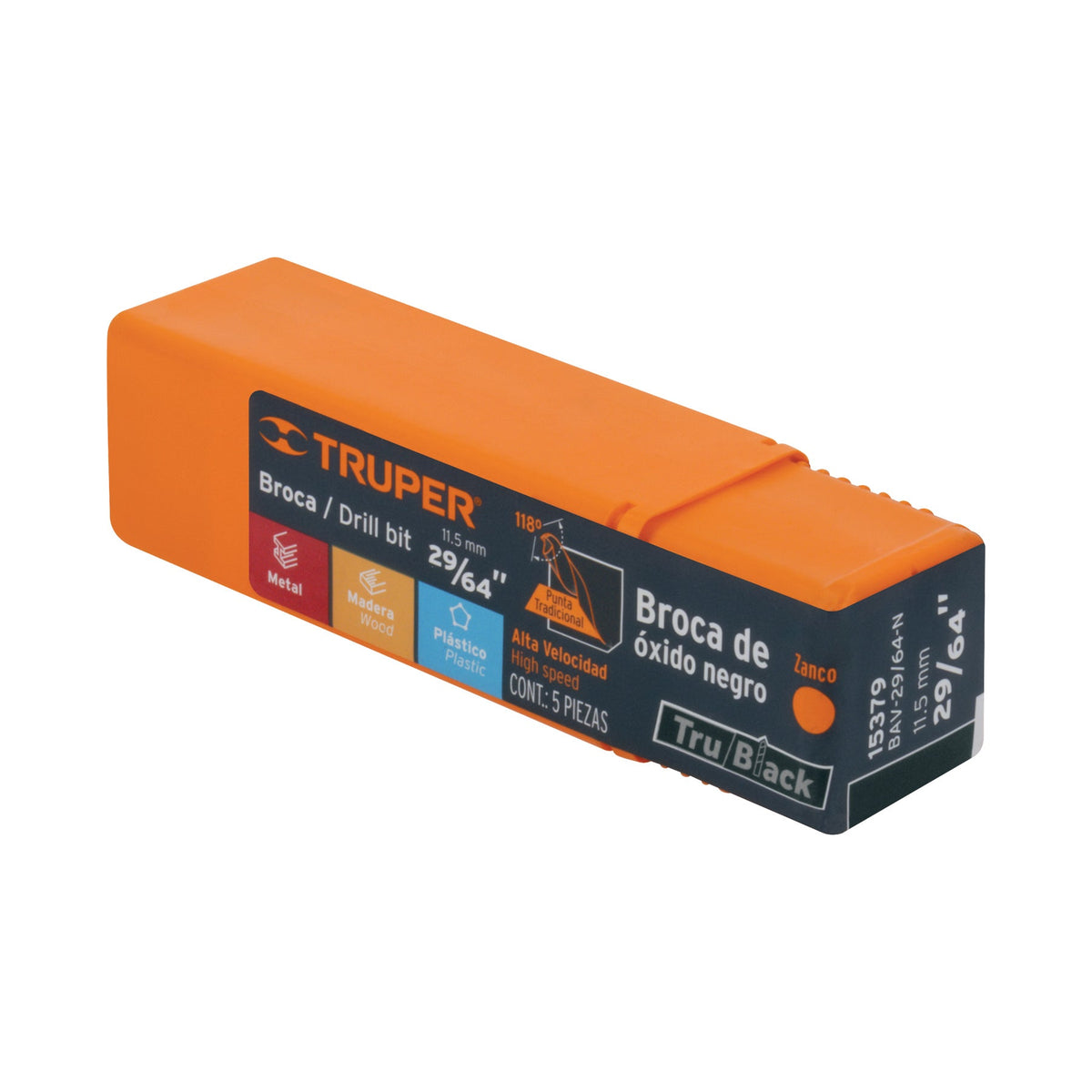 BROCA HSS 29/64' TRUBLACK PARA METAL TRUPER 15379 BAV-29/64-N - vista adicional