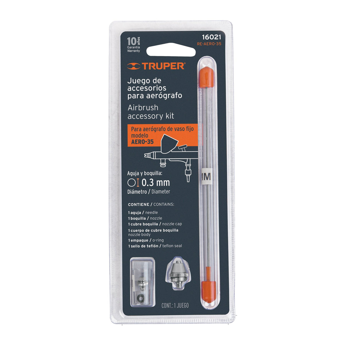 KIT DE 5 ACCESORIOS PARA AERÓGRAFO AERO-35 TRUPER 16021 RE-AERO-35 - vista adicional