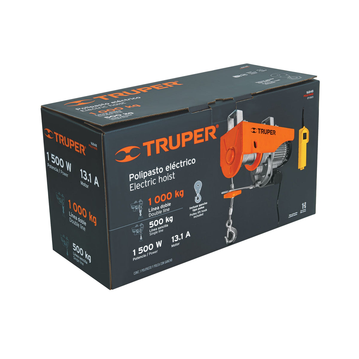 POLIPASTO ELÉCTRICO DE 1000 KG TRUPER 16848 POLE-1000