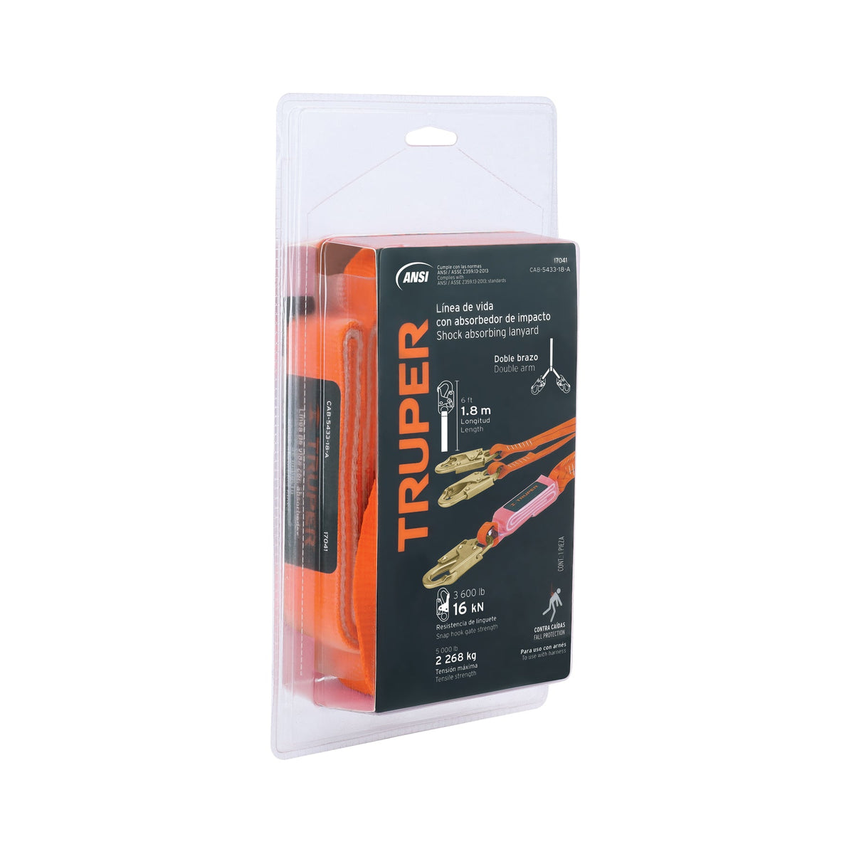 LÍNEA DE VIDA CON ABSORBEDOR DE IMPACTO DOBLE BRAZO ANSI 17041 CAB-5433-18-A