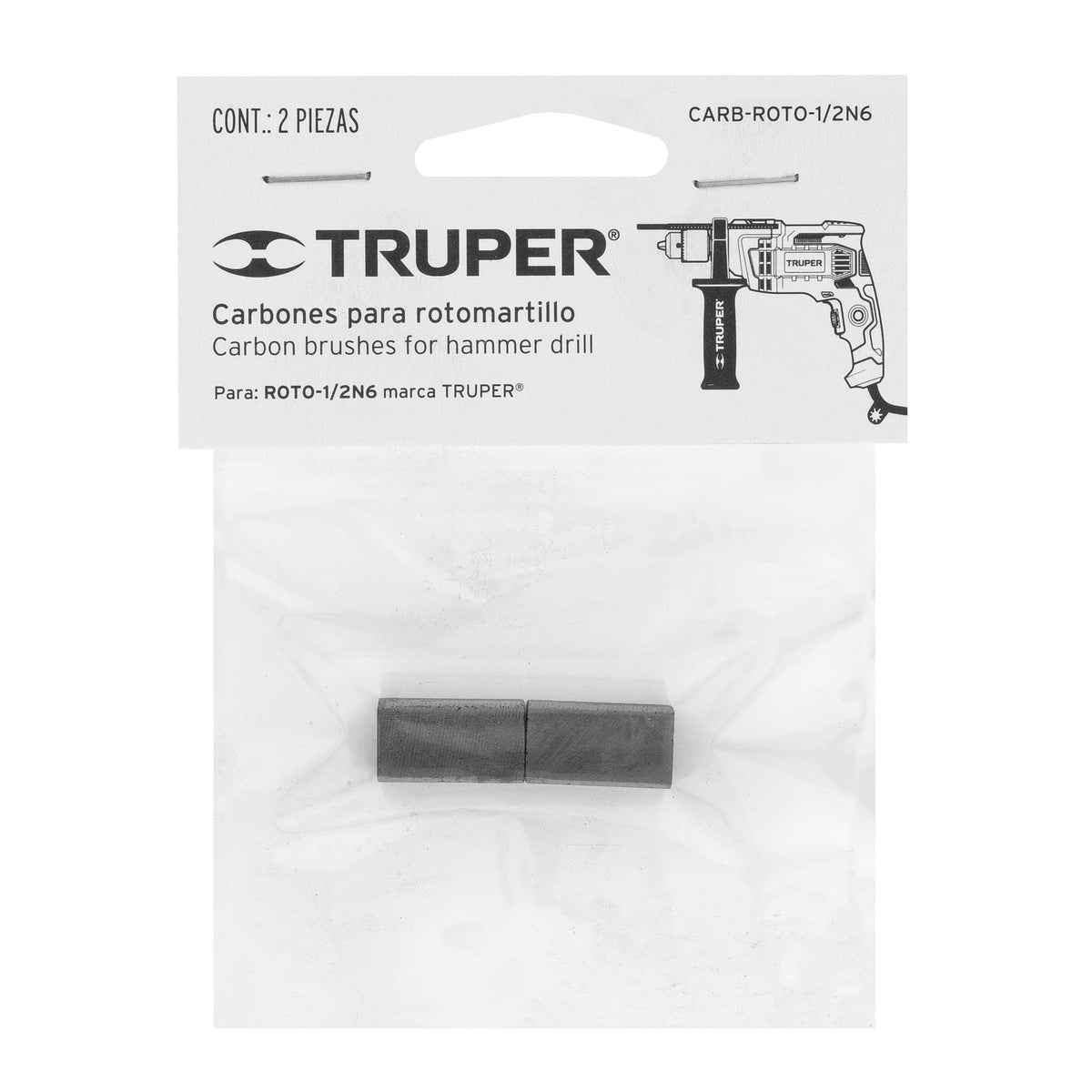 BOLSA CON 2 CARBONES DE REPUESTO PARA ROTO-1/2N6 TRUPER 17099 CB-ROTO-1/2N6