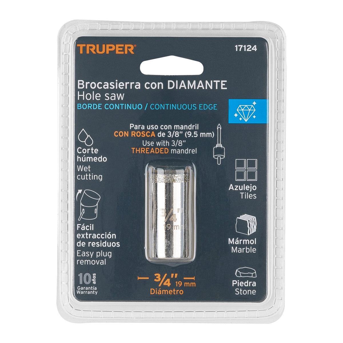 BROCASIERRA DIAMANTE 3/4' BORDE CONTINUO TRUPER 17124 COAZ-3/4