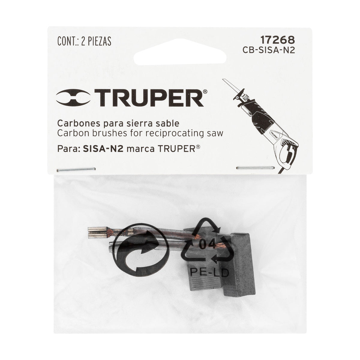 BOLSA CON 2 CARBONES DE REPUESTO PARA SISA-N2 TRUPER 17268 CB-SISA-N2