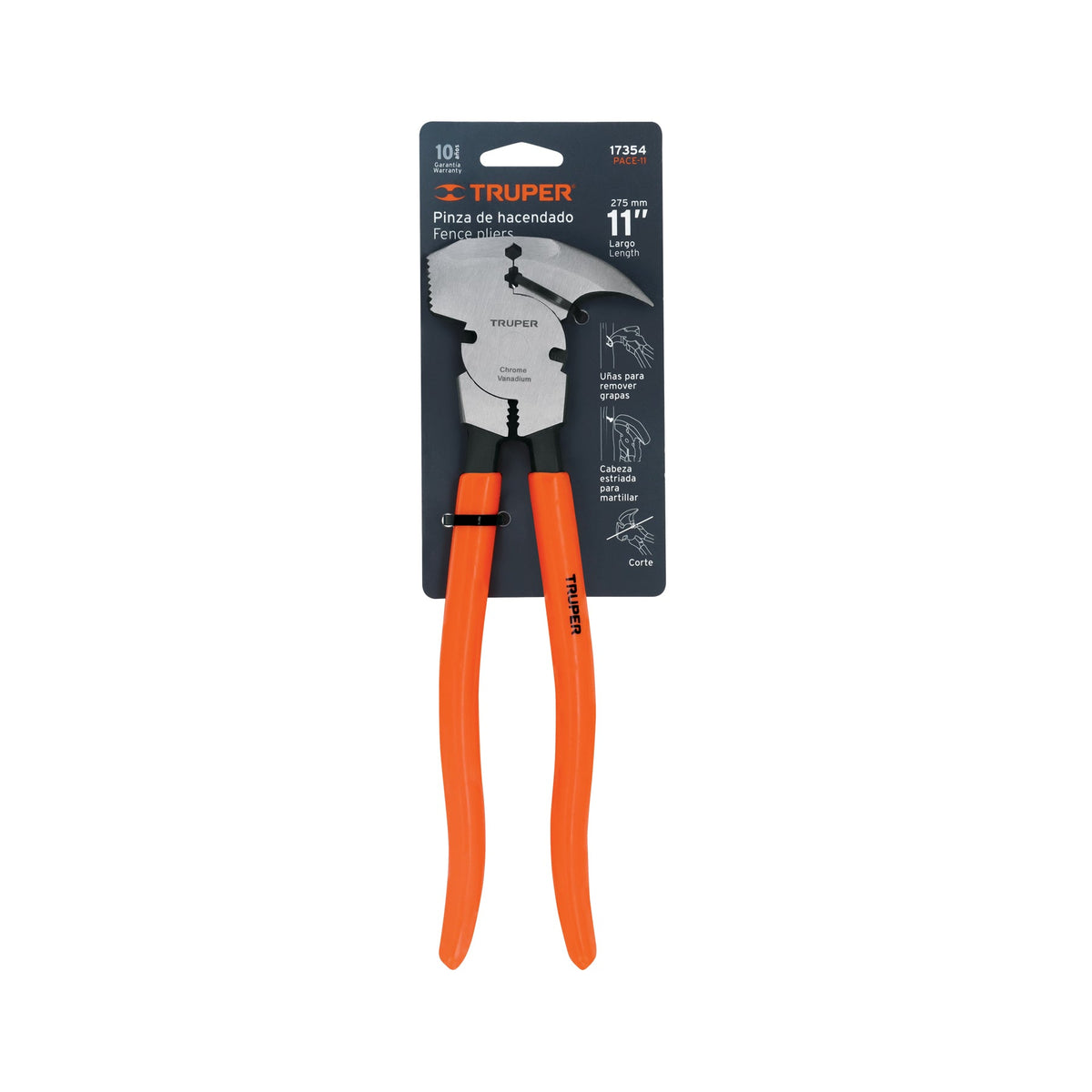 PINZA DE HACENDADO 11' MANGO DE PVC TRUPER 17354 PACE-11