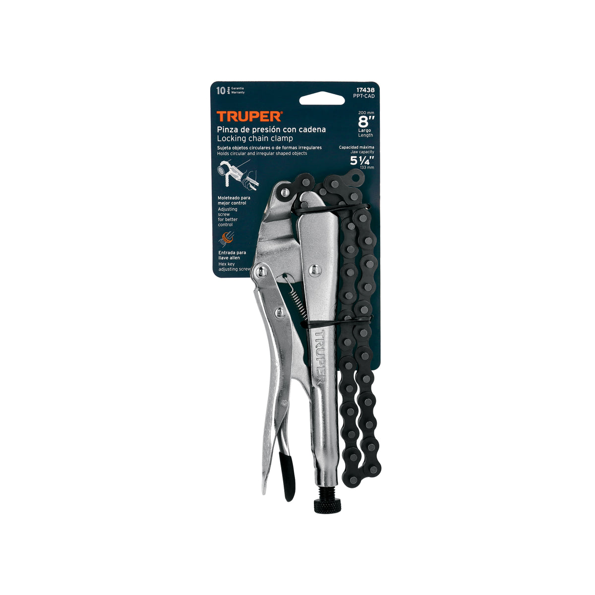 PINZA DE PRESIÓN 8' DE CADENA TRUPER 17438 PPT-CAD
