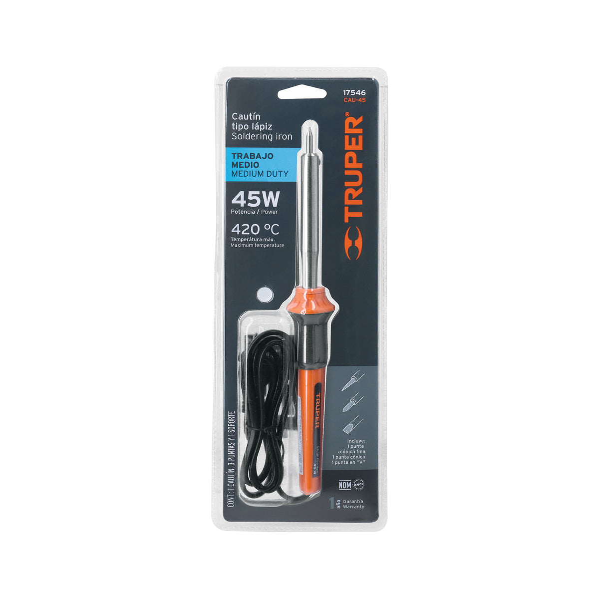 CAUTÍN 45 W TIPO LÁPIZ PARA TRABAJO MEDIO TRUPER 17546 CAU-45