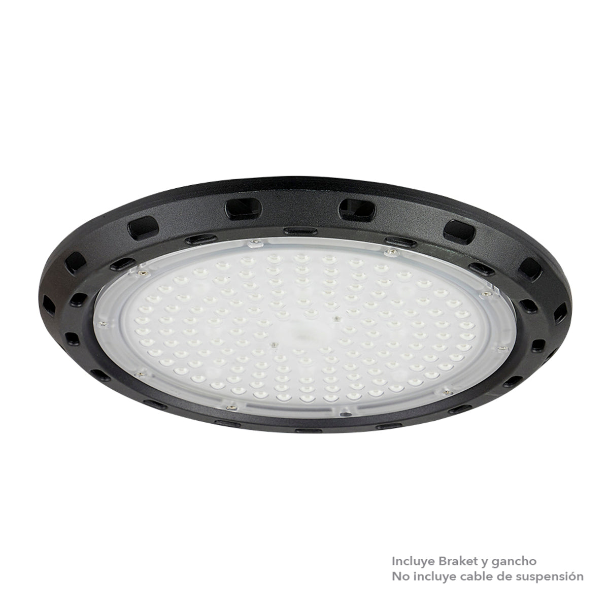 LÁMAPARA INDUSTRIAL UFO NEGRO 100W 65K 100-277V 10000LM 100UFOLED65MVN
