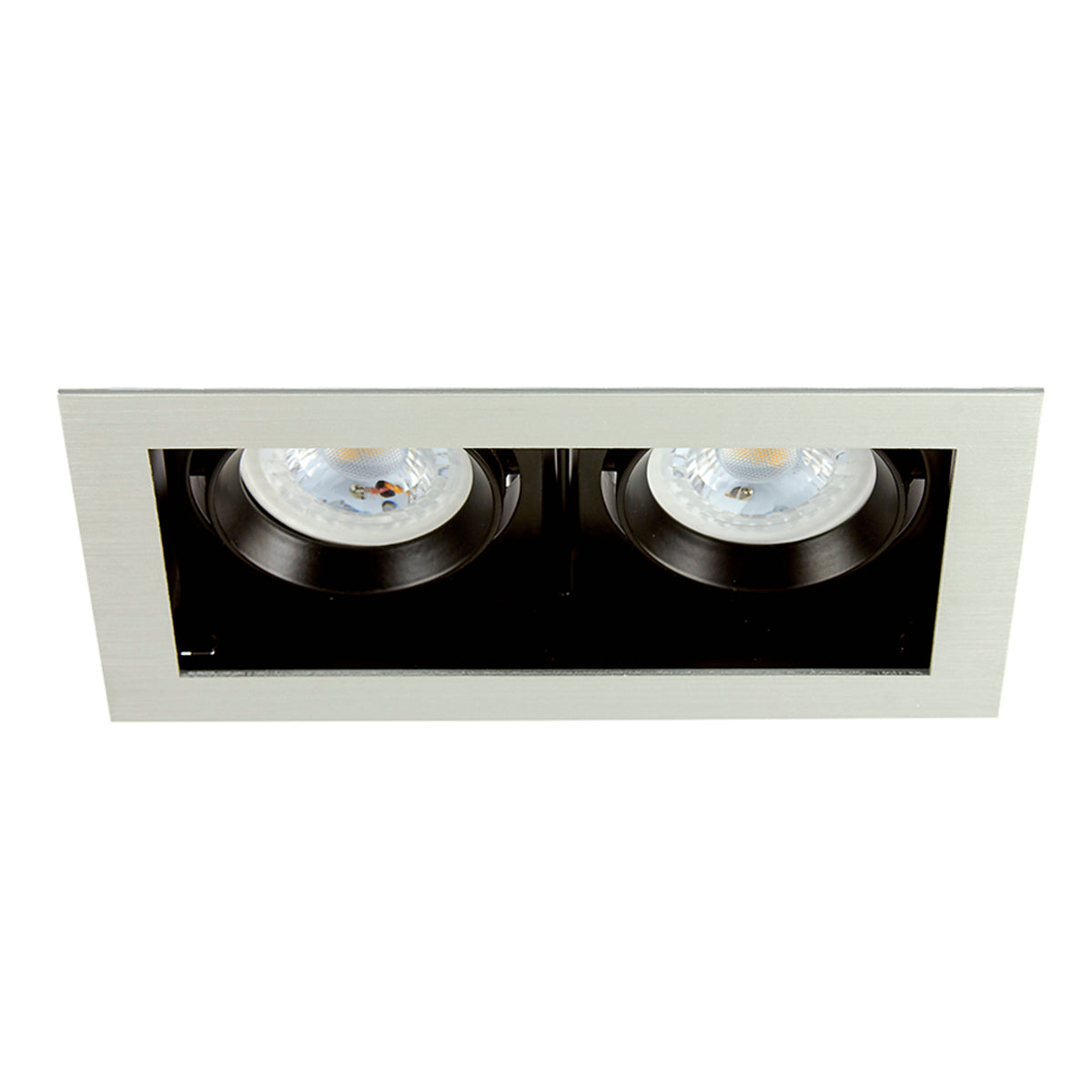 LUMINARIO LED EMPOTRADO PARA INTERIORES DE SOBREPONER SATINADO ATLAS II 14W 100-240V GX5.3/GU10X2 120YD4002MVS (YD-400-2/S)