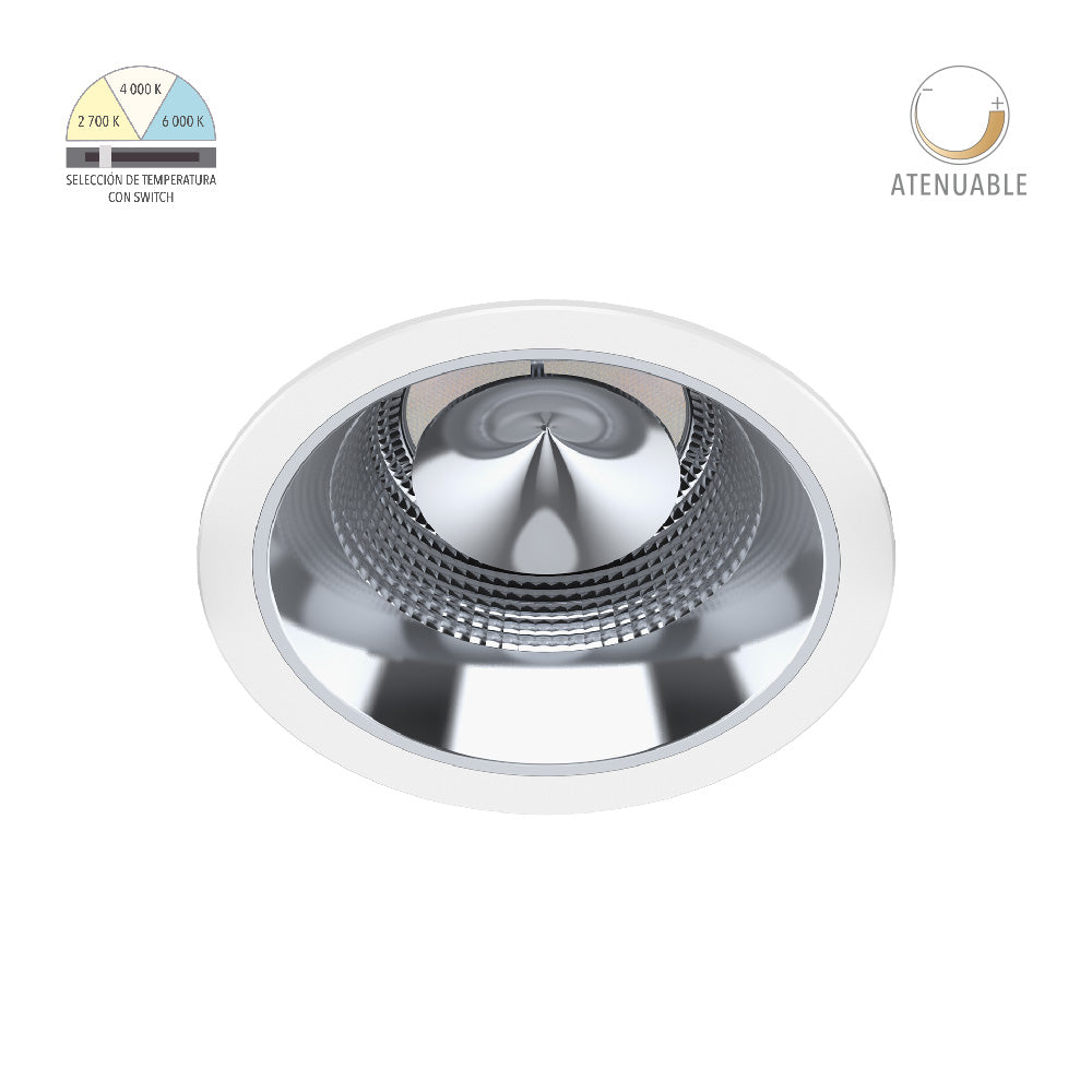 EMPOTRABLE DE TECHO PARA INTERIOR LED 13W 127V 1000LM 3000/4000/6500K 13DYDLED020VCCTB